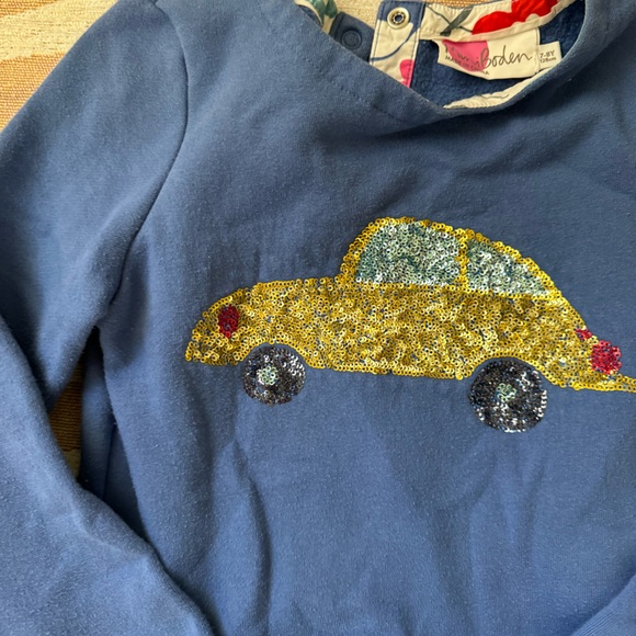 Mini Boden Jersey Top Dress with Sequins Taxi Cab Design - Picture 4 of 7